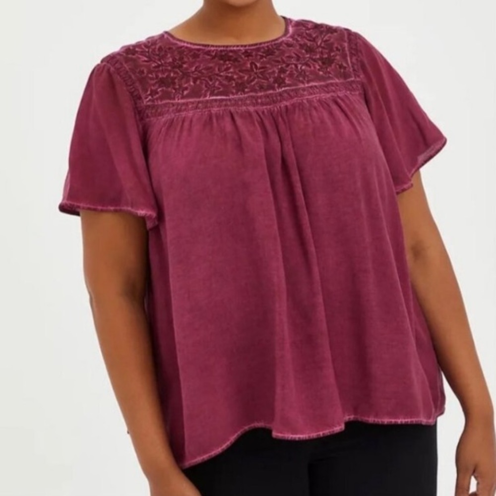 3/$20! TORRID Embroidered Challis Swing Top